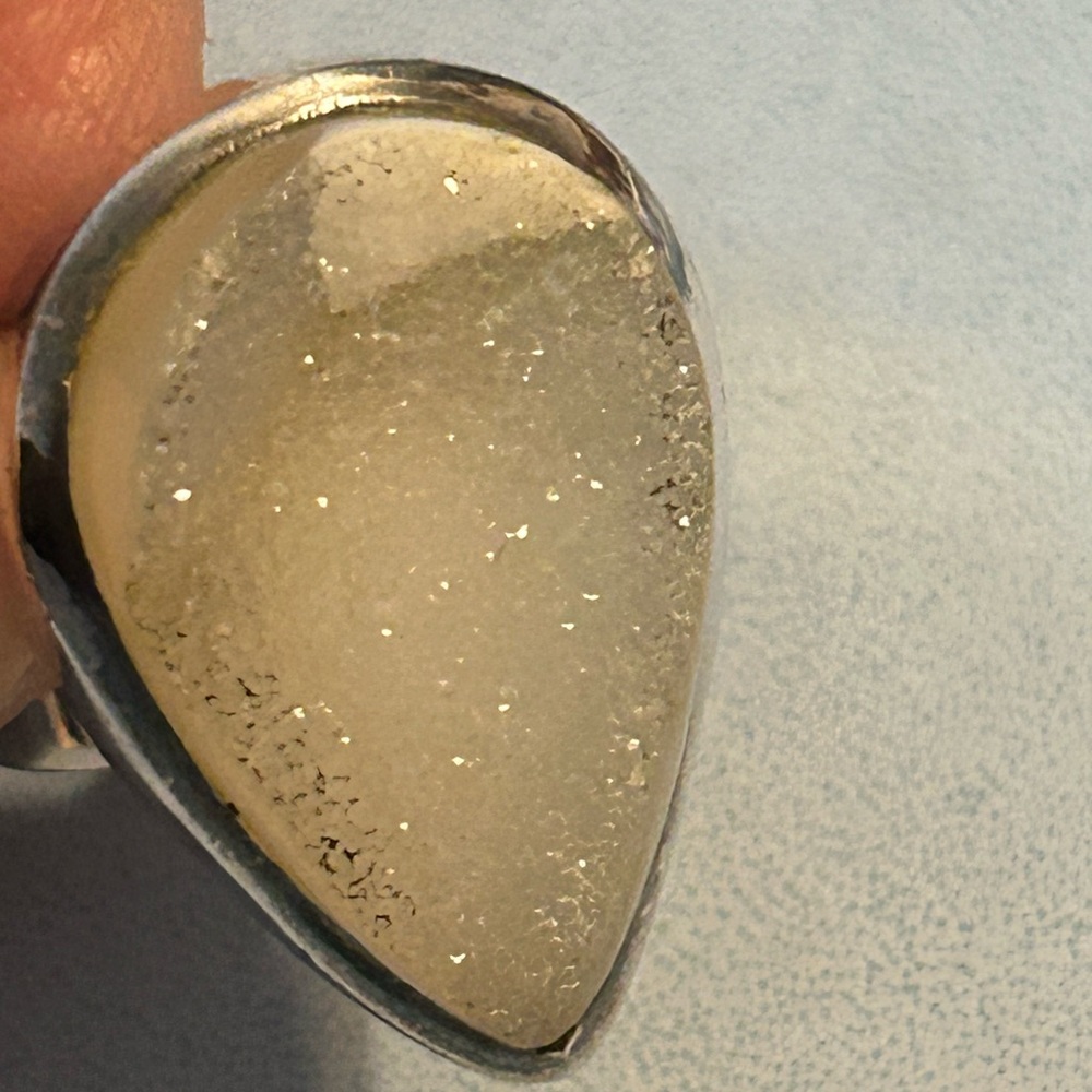 925 Ring Silver Druzy Stone - image 7